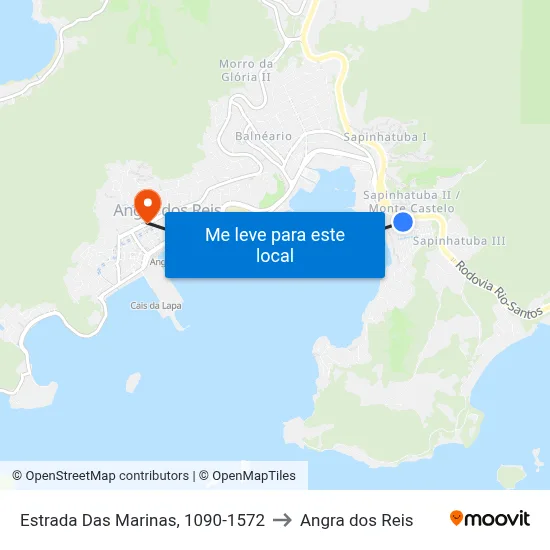 Estrada Das Marinas, 1090-1572 to Angra dos Reis map