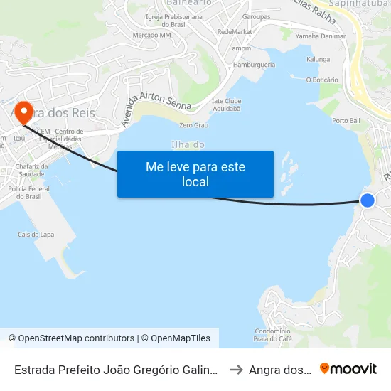 Estrada Prefeito João Gregório Galindo, 519-645 to Angra dos Reis map