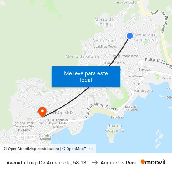 Avenida Luigi De Amêndola, 58-130 to Angra dos Reis map