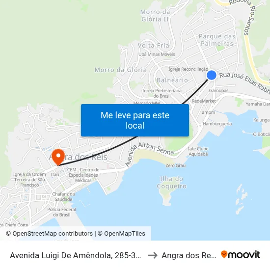 Avenida Luigi De Amêndola, 285-321 to Angra dos Reis map