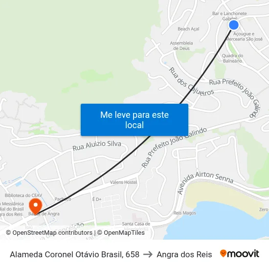 Alameda Coronel Otávio Brasil, 658 to Angra dos Reis map