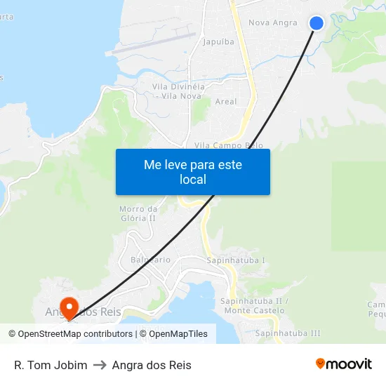 R. Tom Jobim to Angra dos Reis map