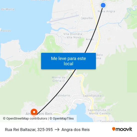 Rua Rei Baltazar, 325-395 to Angra dos Reis map