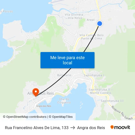 Rua Francelino Alves De Lima, 133 to Angra dos Reis map