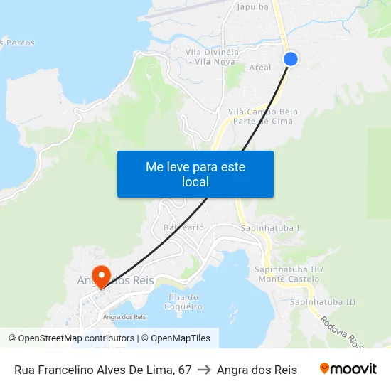 Rua Francelino Alves De Lima, 67 to Angra dos Reis map