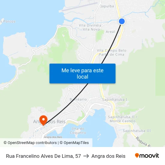 Rua Francelino Alves De Lima, 57 to Angra dos Reis map