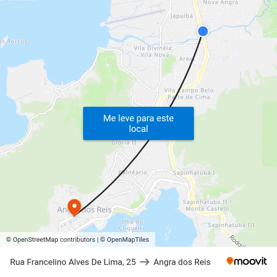 Rua Francelino Alves De Lima, 25 to Angra dos Reis map