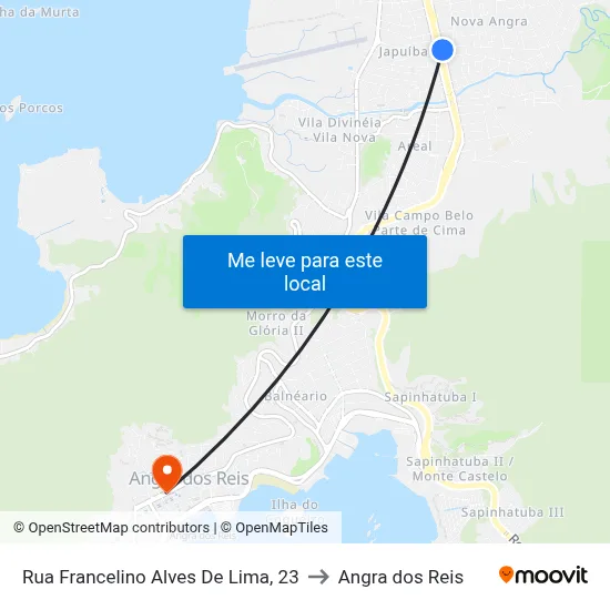 Rua Francelino Alves De Lima, 23 to Angra dos Reis map