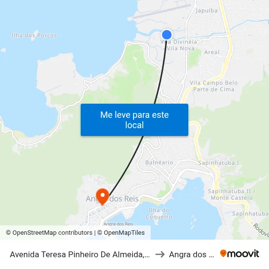 Avenida Teresa Pinheiro De Almeida, 454-520 to Angra dos Reis map