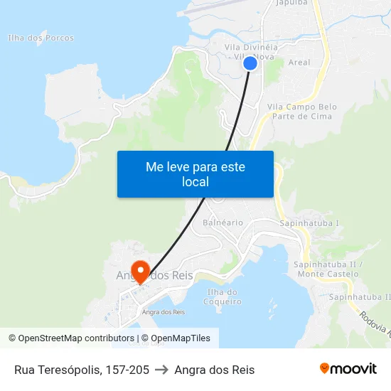 Rua Teresópolis, 157-205 to Angra dos Reis map