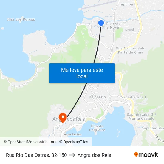 Rua Rio Das Ostras, 32-150 to Angra dos Reis map