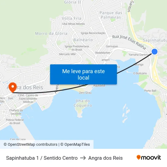 Sapinhatuba 1 / Sentido Centro to Angra dos Reis map