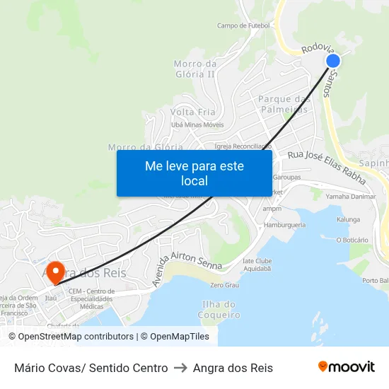 Mário Covas/ Sentido Centro to Angra dos Reis map