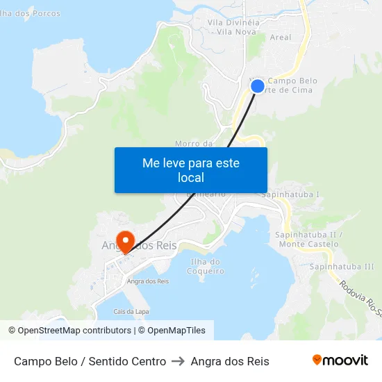 Campo Belo / Sentido Centro to Angra dos Reis map
