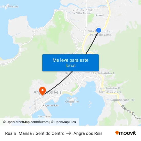 Rua B. Mansa / Sentido Centro to Angra dos Reis map
