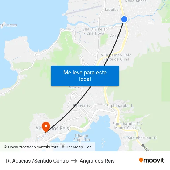 R. Acácias /Sentido Centro to Angra dos Reis map