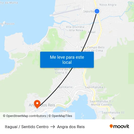 Itaguaí / Sentido Centro to Angra dos Reis map