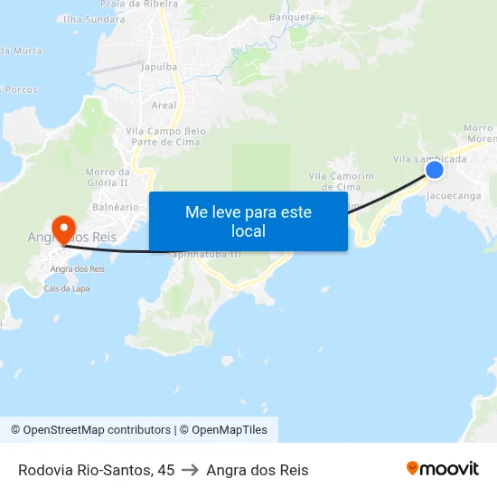 Rodovia Rio-Santos, 45 to Angra dos Reis map