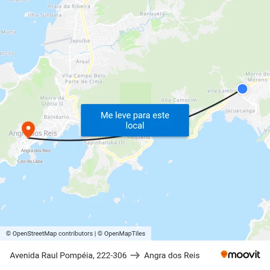 Avenida Raul Pompéia, 222-306 to Angra dos Reis map