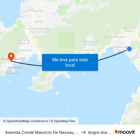 Avenida Condé Maurício De Nassau, 335-489 to Angra dos Reis map