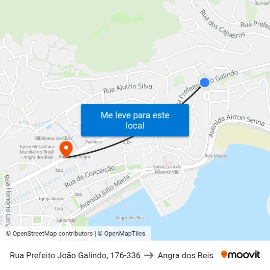 Rua Prefeito João Galindo, 176-336 to Angra dos Reis map