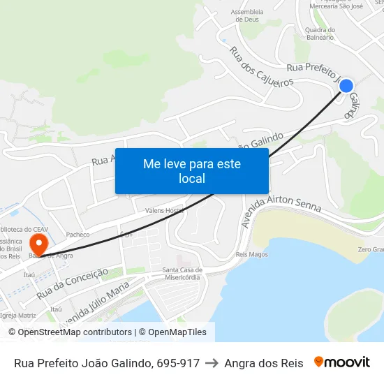 Rua Prefeito João Galindo, 695-917 to Angra dos Reis map