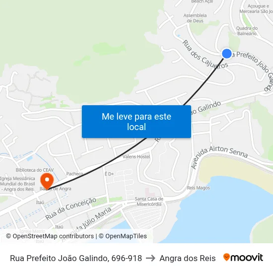 Rua Prefeito João Galindo, 696-918 to Angra dos Reis map