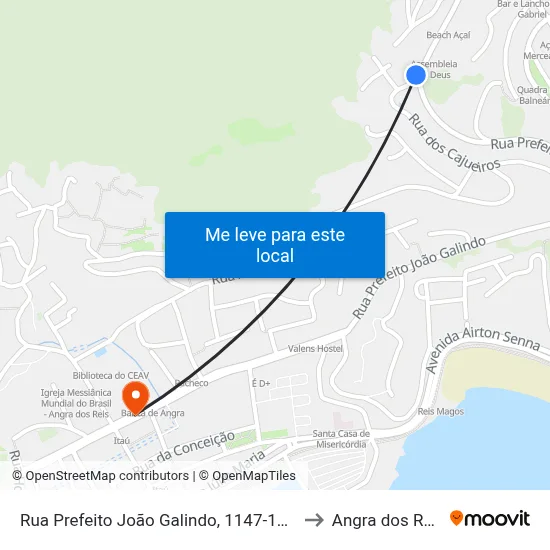 Rua Prefeito João Galindo, 1147-1267 to Angra dos Reis map