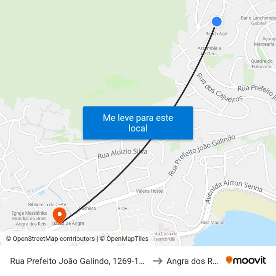 Rua Prefeito João Galindo, 1269-1345 to Angra dos Reis map
