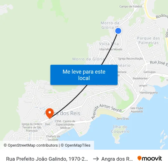 Rua Prefeito João Galindo, 1970-2222 to Angra dos Reis map