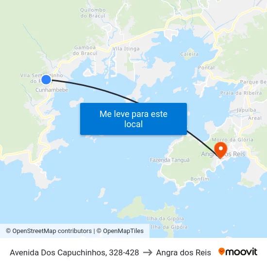 Avenida Dos Capuchinhos, 328-428 to Angra dos Reis map