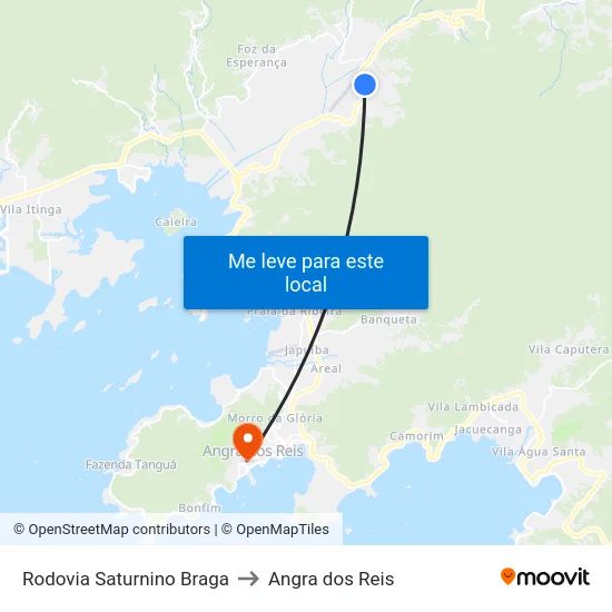 Rodovia Saturnino Braga to Angra dos Reis map