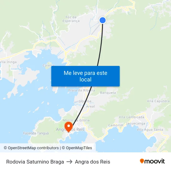 Rodovia Saturnino Braga to Angra dos Reis map