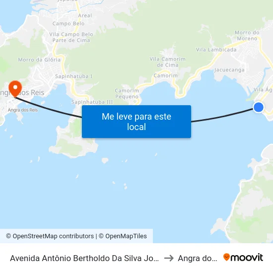 Avenida Antônio Bertholdo Da Silva Jordão, 5298-6254 to Angra dos Reis map