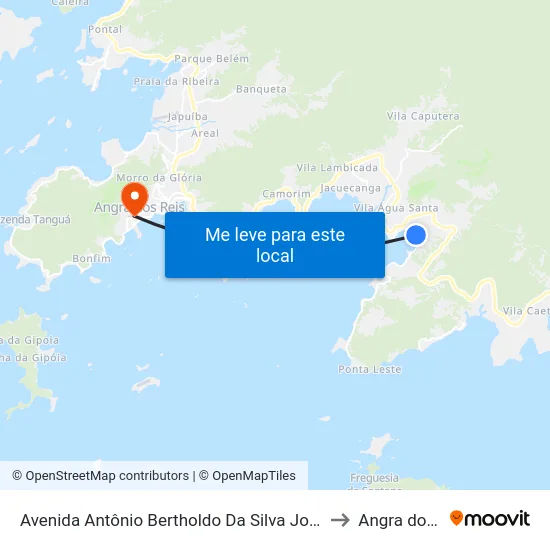 Avenida Antônio Bertholdo Da Silva Jordão, 3997-4033 to Angra dos Reis map