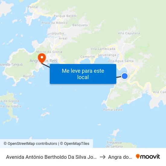 Avenida Antônio Bertholdo Da Silva Jordão, 3056-3614 to Angra dos Reis map