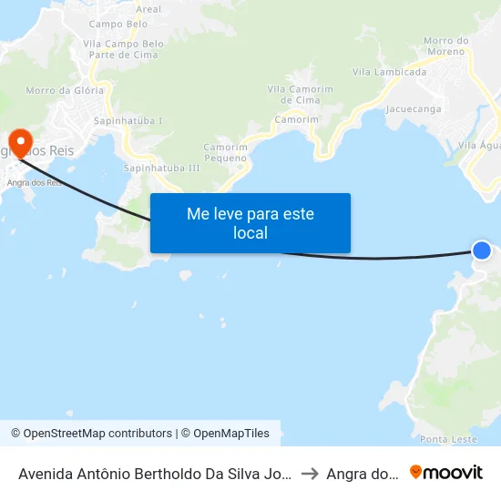 Avenida Antônio Bertholdo Da Silva Jordão, 1404-2100 to Angra dos Reis map