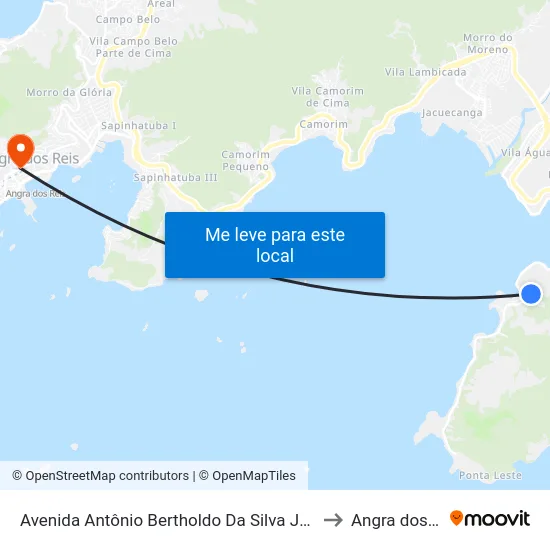 Avenida Antônio Bertholdo Da Silva Jordão, 1401 to Angra dos Reis map