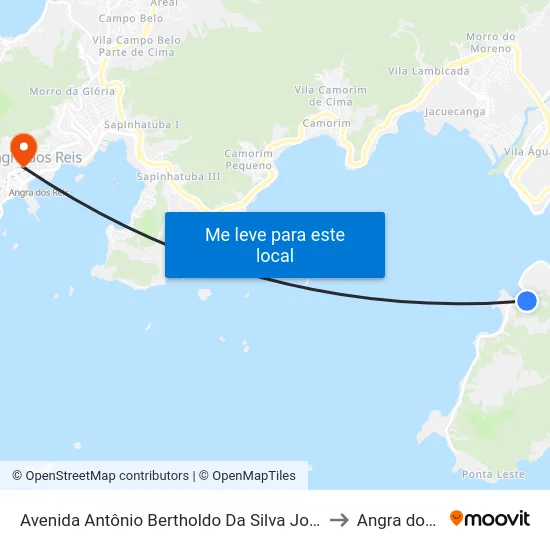 Avenida Antônio Bertholdo Da Silva Jordão, 887-1243 to Angra dos Reis map