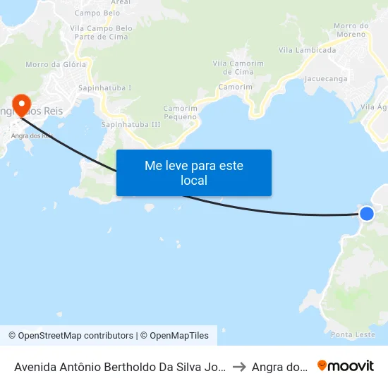 Avenida Antônio Bertholdo Da Silva Jordão, 888-1244 to Angra dos Reis map