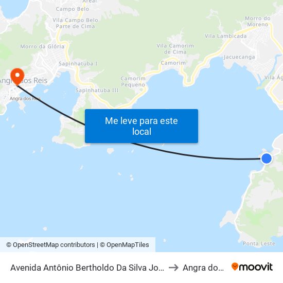 Avenida Antônio Bertholdo Da Silva Jordão, 764-868 to Angra dos Reis map