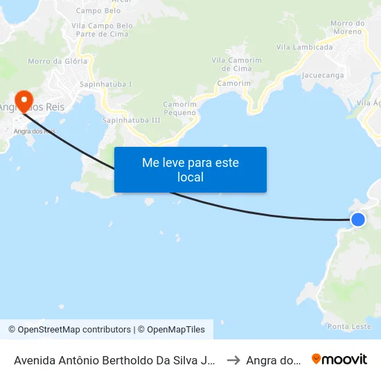 Avenida Antônio Bertholdo Da Silva Jordão, 355-587 to Angra dos Reis map