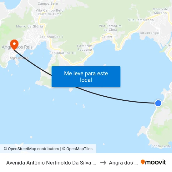 Avenida Antônio Nertinoldo Da Silva Jordão, 20 to Angra dos Reis map