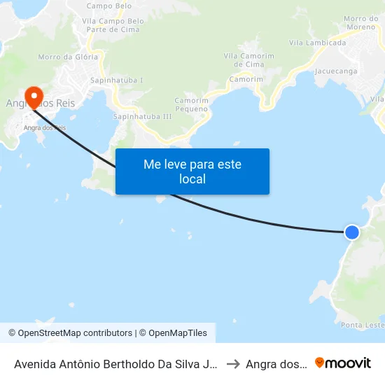 Avenida Antônio Bertholdo Da Silva Jordão, 6489 to Angra dos Reis map