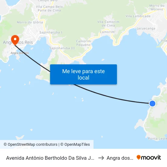 Avenida Antônio Bertholdo Da Silva Jordão, 6489 to Angra dos Reis map