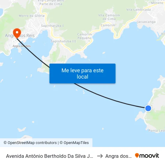 Avenida Antônio Bertholdo Da Silva Jordão, 8943 to Angra dos Reis map