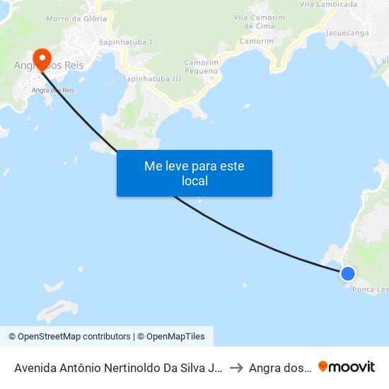 Avenida Antônio Nertinoldo Da Silva Jordão, 8246 to Angra dos Reis map