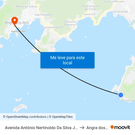 Avenida Antônio Nertinoldo Da Silva Jordão, 8246 to Angra dos Reis map