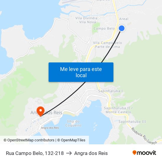 Rua Campo Belo, 132-218 to Angra dos Reis map