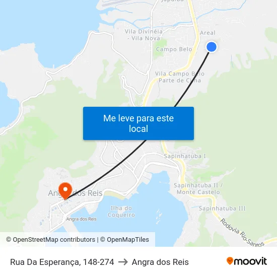 Rua Da Esperança, 148-274 to Angra dos Reis map